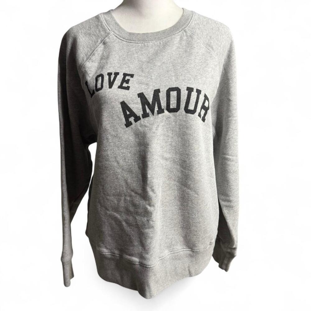 Zadig & Voltaire Love Amour Gray Sweatshirt - Small - 100% Cotton